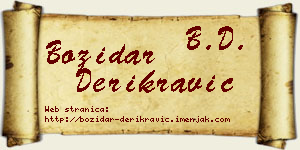 Božidar Derikravić vizit kartica